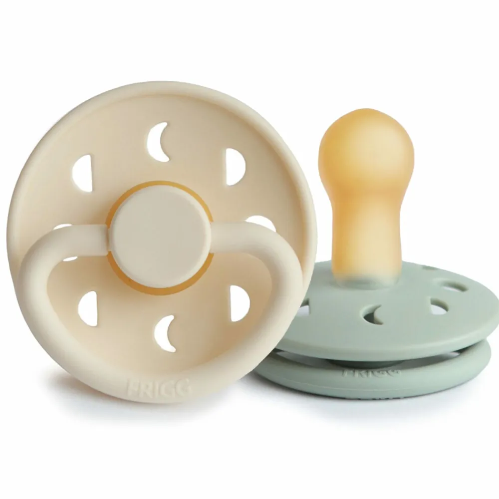Flessen & Spenen<Frigg Fopspeen Moon maat 2 6-18 mnd Cream Sage 2 stuks