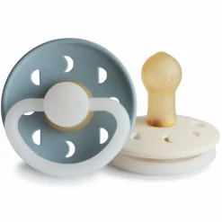 Fopspeen Moon Night maat 1 0-6 mnd Stone Blue Cream 2 stuks Flessen & Spenen