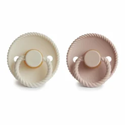 Hot Fopspeen Rope maat 1 0-6 mnd Blush Cream 2 stuks Flessen & Spenen