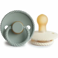 Fopspeen Rope maat 1 0-6 mnd Cream Sage 2 stuks^Frigg Best