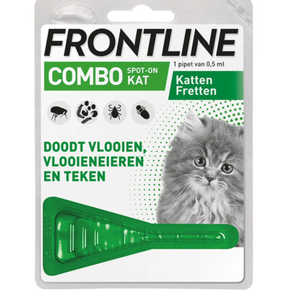 Vlo, Teek & Worm<Frontline Combo Anti Vlooien en Teken Druppels Kat vanaf 1 kg