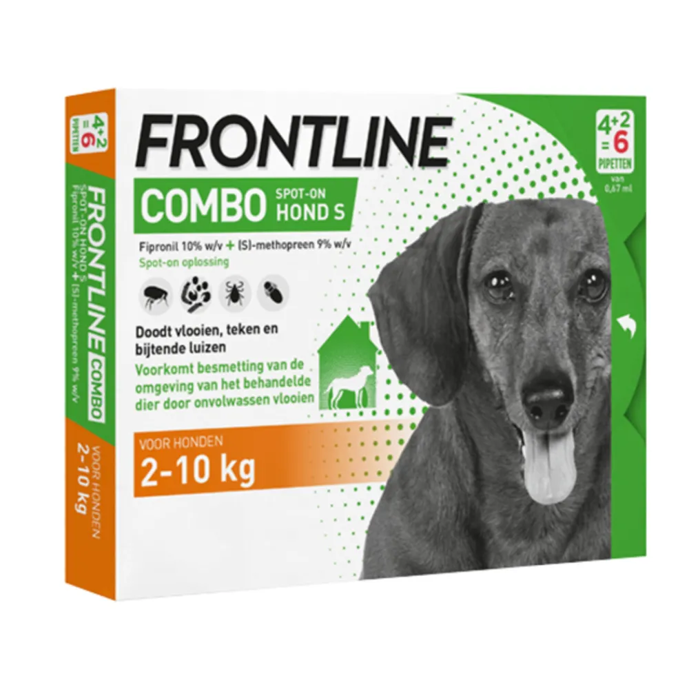 Hot Combo Spot On Anti Vlooien en Teken Druppels Hond 2 - 10 kg 6 pipetten Vlo, Teek & Worm