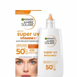 Zonbescherming<Garnier Ambre Solaire Face Super UV Vitamine C* Anti-Pigmentvlekken Fluid SPF 50+ 40 ml