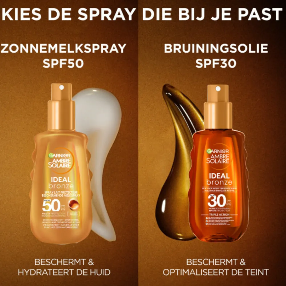 Outlet Ambre Solaire Ideal Bronze Beschermende Melkspray SPF 50 150 ml Zonbescherming