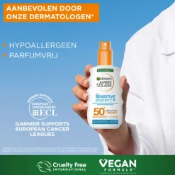 Zonbescherming<Garnier Ambre Solaire Sensitive Expert+ Zonnebrandspray SPF 50+ 150 ml