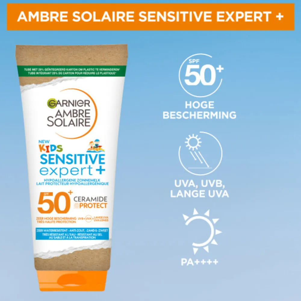 Hot Ambre Solaire Sensitive Expert+ Kids Zonnebrandmelk SPF 50+ 175 ml Zonbescherming