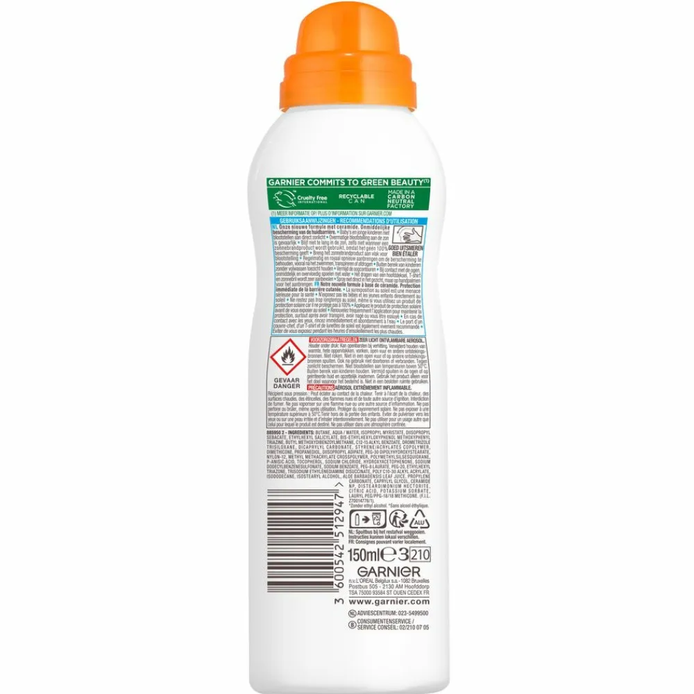 Zonbescherming<Garnier Ambre Solaire Sensitive Expert+ Kids Zonnebrandspray Mist SPF 50+ 150 ml