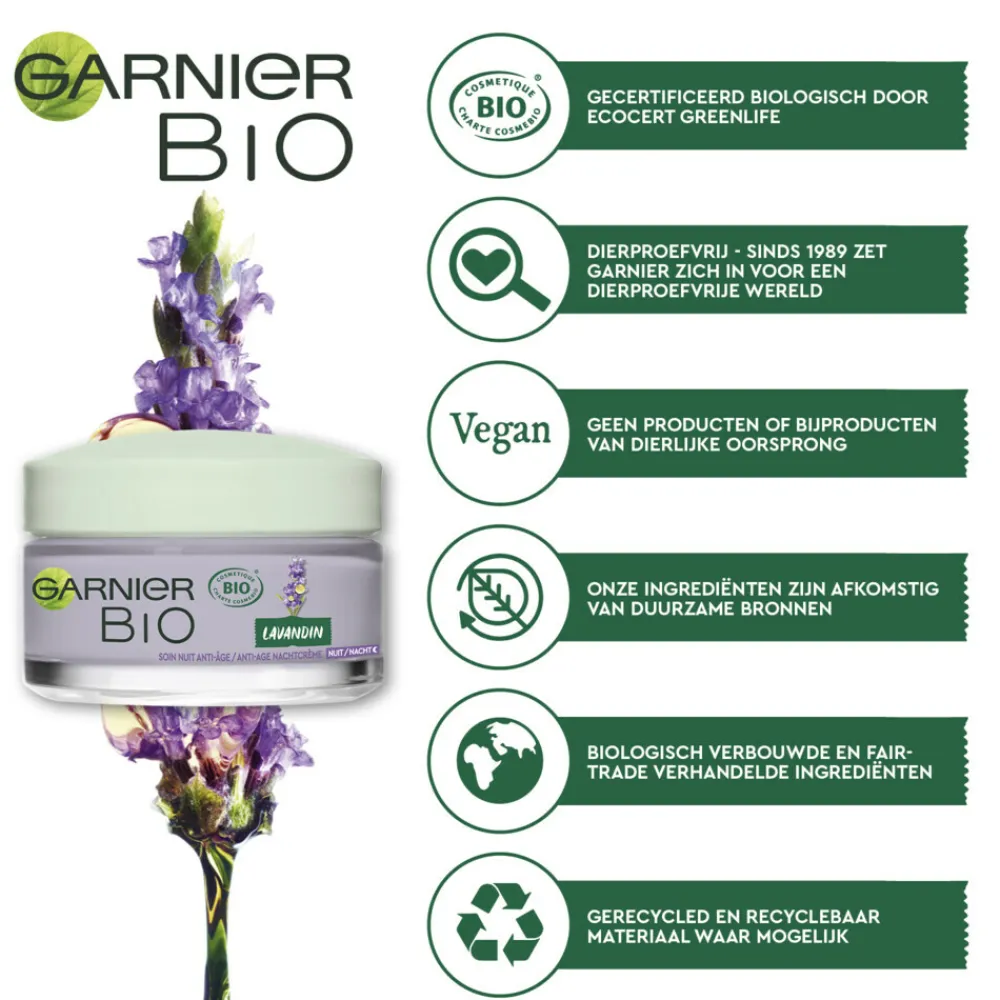 Sale Bio Nachtcrème Lavendel Anti Age 50 ml Dag- & Nachtcrème