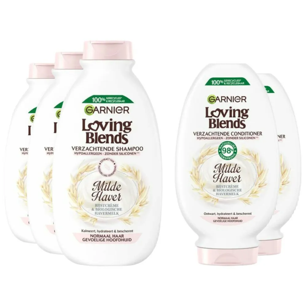 Loving Blends Milde Haver - Shampoo 3x 300 ml & Conditioner 2x 250 ml – Pakket^Garnier New