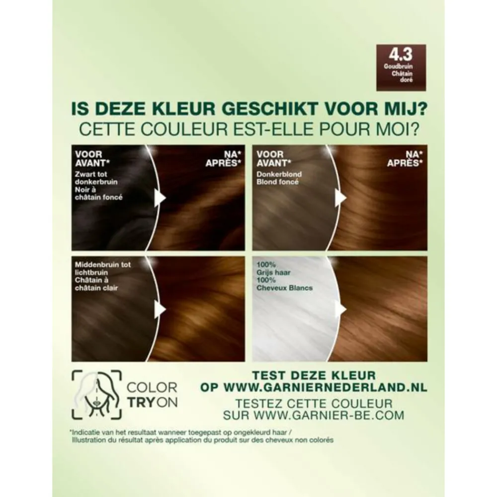 Nutrisse Ultra Crème Permanente Haarkleuring 4.3 Goudbruin^Garnier Clearance