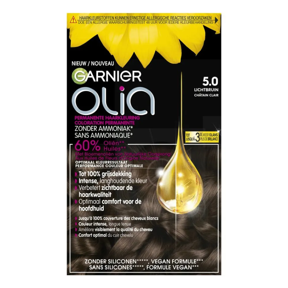 Olia Permanente Crèmekleuring 5.0 Licht Bruin^Garnier Clearance