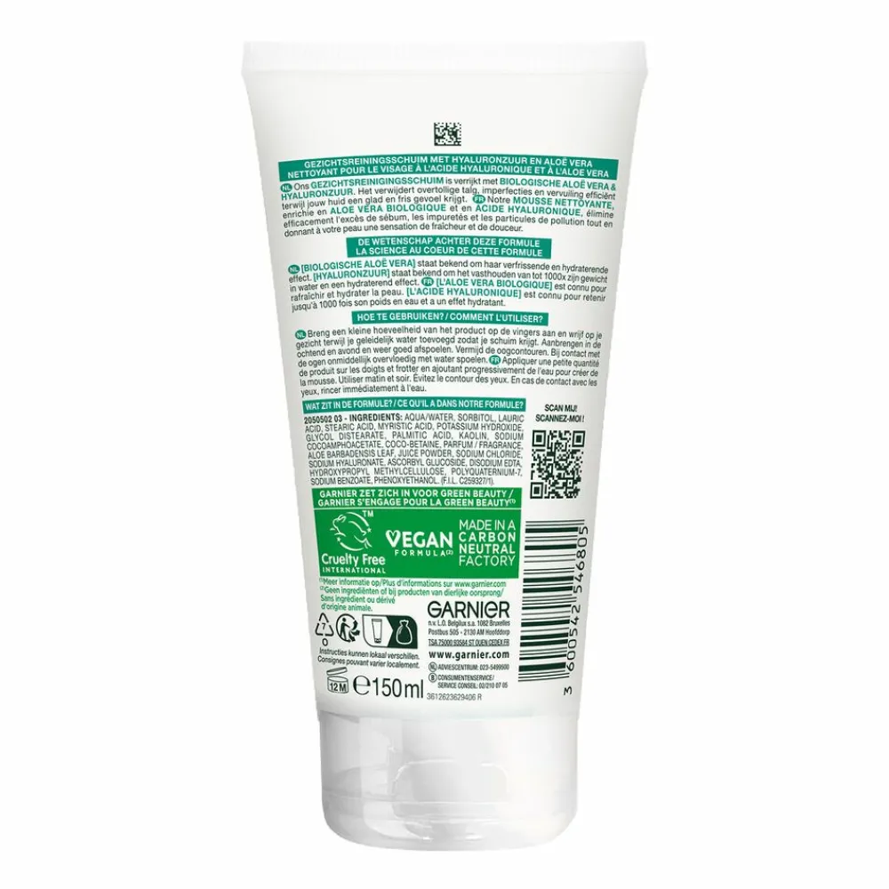 SkinActive Hyaluronzuur Aloë Vera Gezichtsreinigingsschuim 150 ml^Garnier Outlet