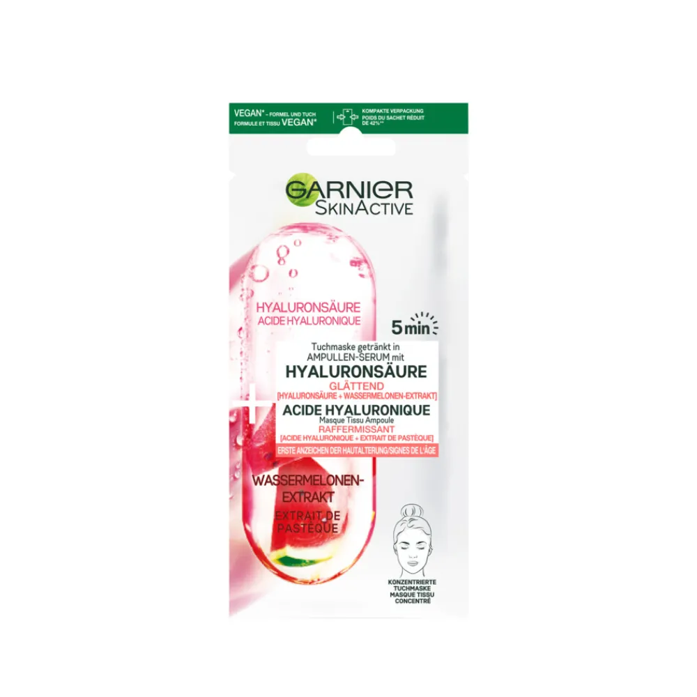 Masker<Garnier SkinActive Tissue Gezichtsmasker Watermeloen & Hyaluronzuur