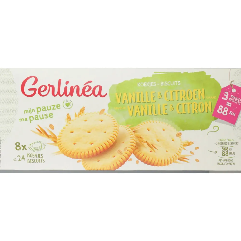 Koek<Gerlinea Koekjes Vanille & Citroen 8x3 stuks