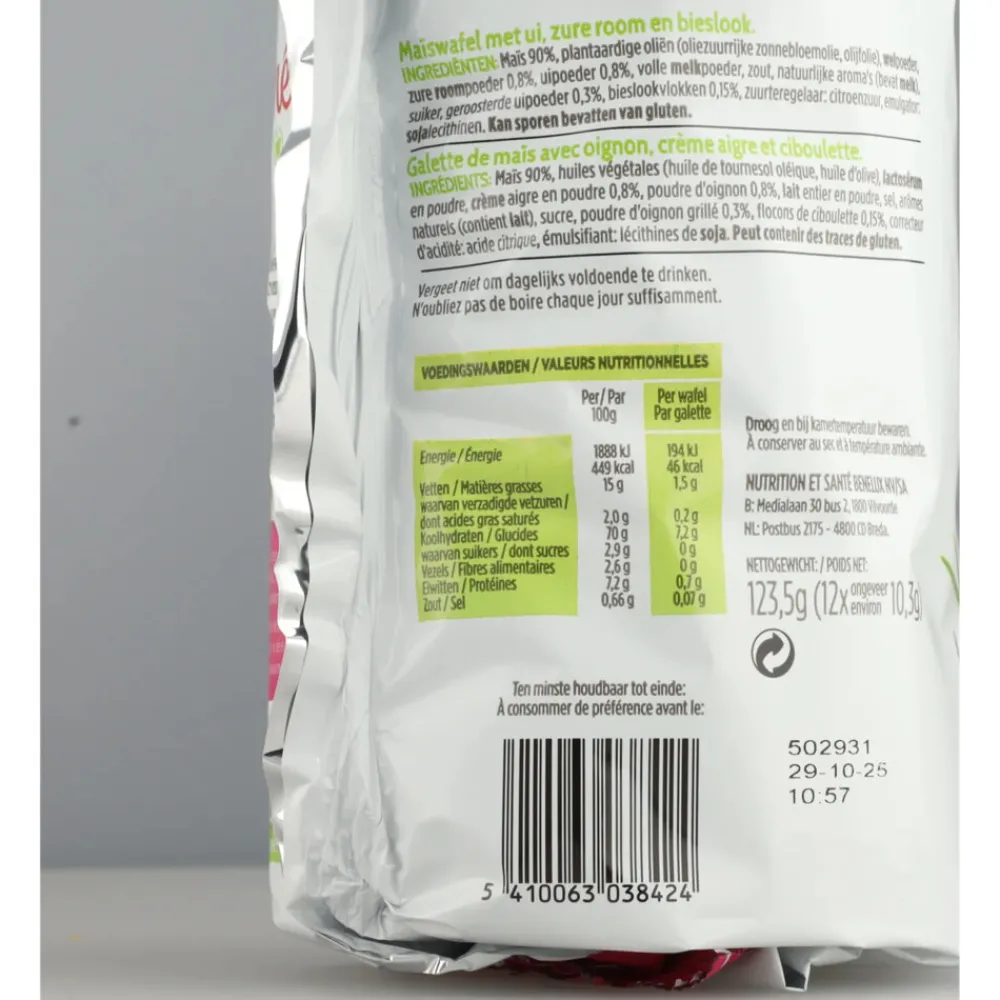 Brood & Crackers<Gerlinea Maïswafel Roomkaas & Bieslook 123 gr