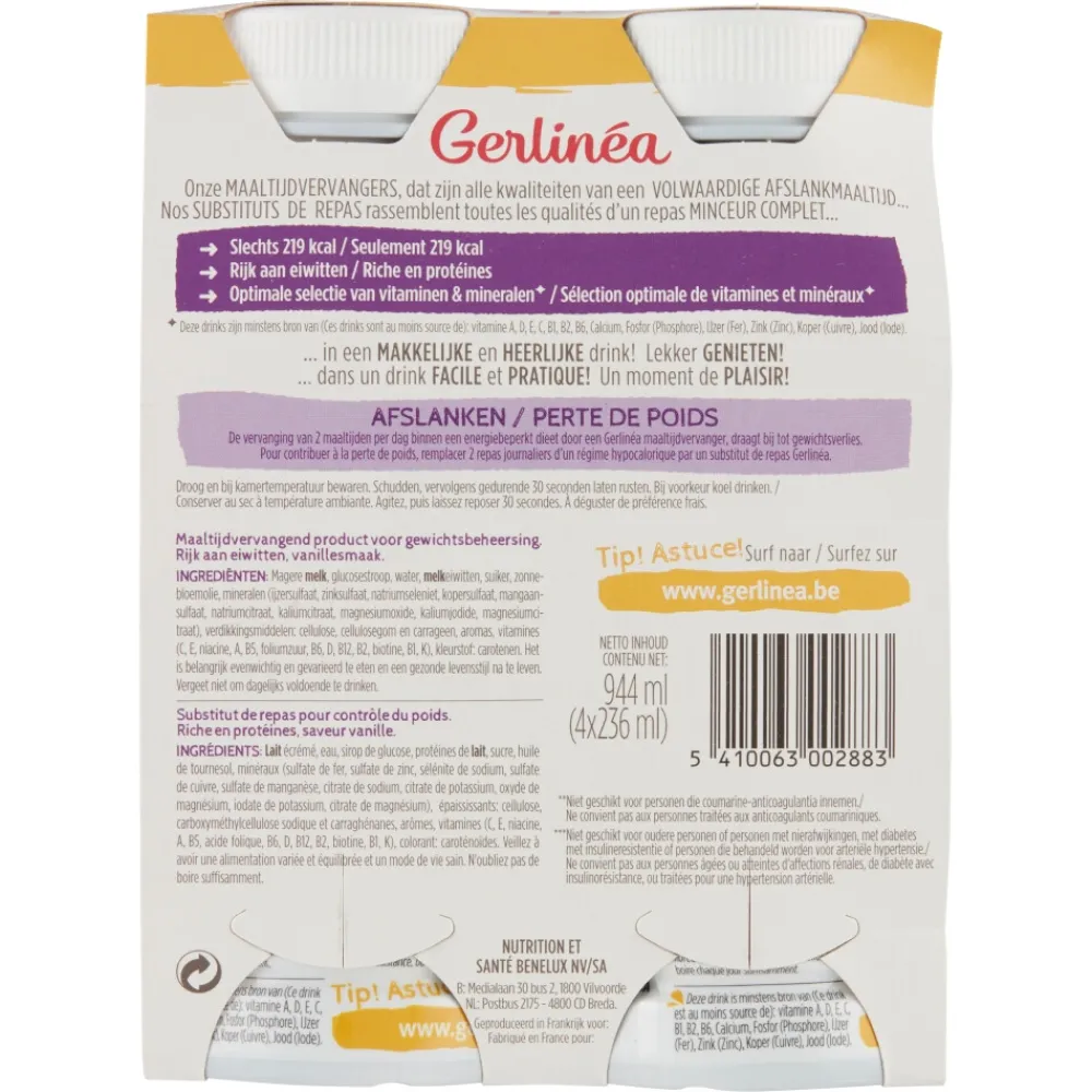 Hot Mijn Maaltijd Afslank Drink Vanille 4 x 236 ml Dranken