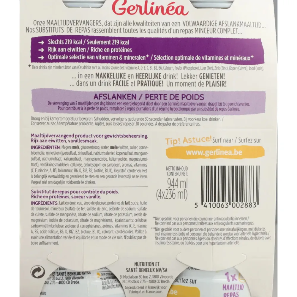 Hot Mijn Maaltijd Afslank Drink Vanille 4 x 236 ml Dranken