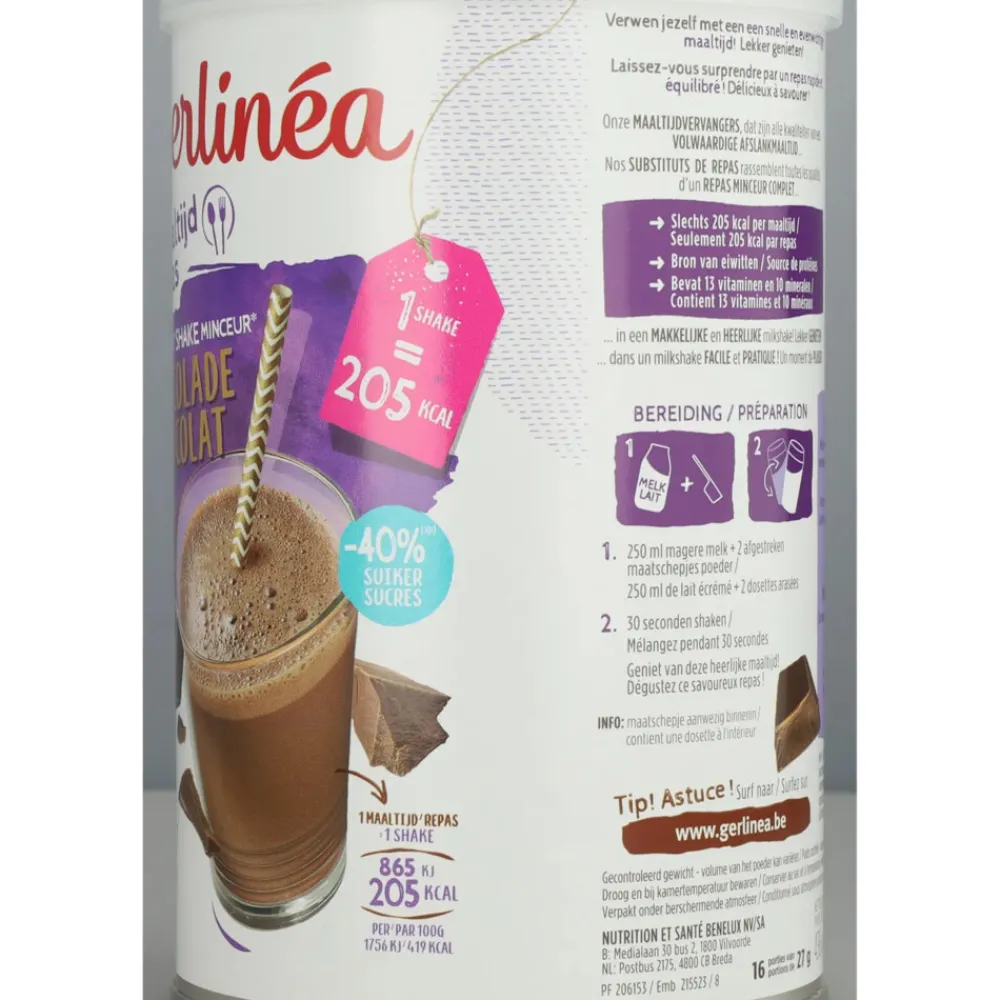 Dranken<Gerlinea Milkshake Chocolade 436 gr