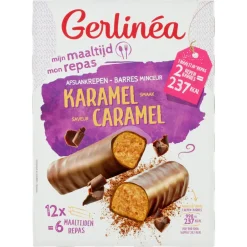 Chocolade|Maaltijdvervangers<Gerlinea Repen Karamel 12x31 gr