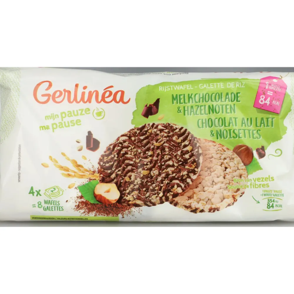 Rijstwafel Melkchocolade & Hazelnoten 4x2 stuks^Gerlinea Outlet
