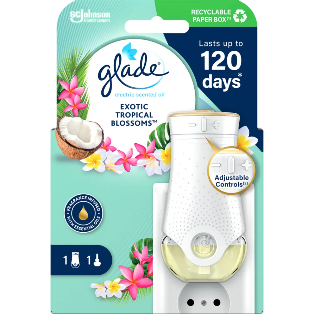 Electric Scented Oil Houder Exotic Tropical Blossoms^Glade Hot