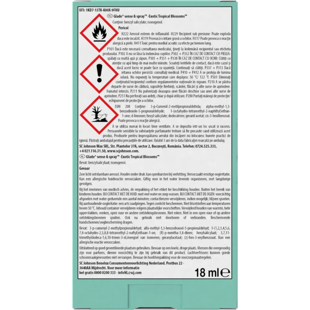 Hot Sense & Spray Houder Exotic Tropical Blossom 18 ml Luchtverfrisser