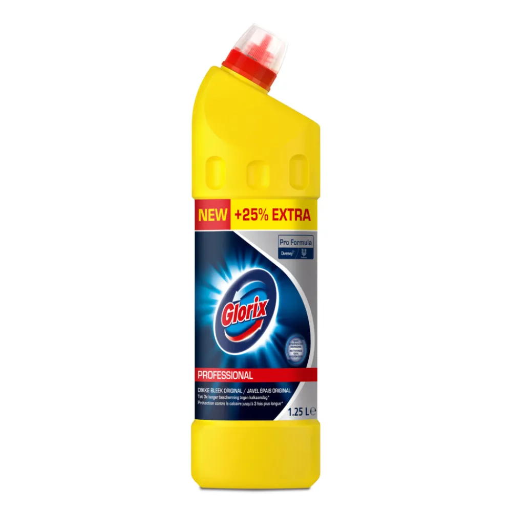 Professioneel Schoonmaakmiddel|Toiletartikelen<Glorix Professional Toiletreiniger Dikke Bleek Original Pro Formula 1,25 liter