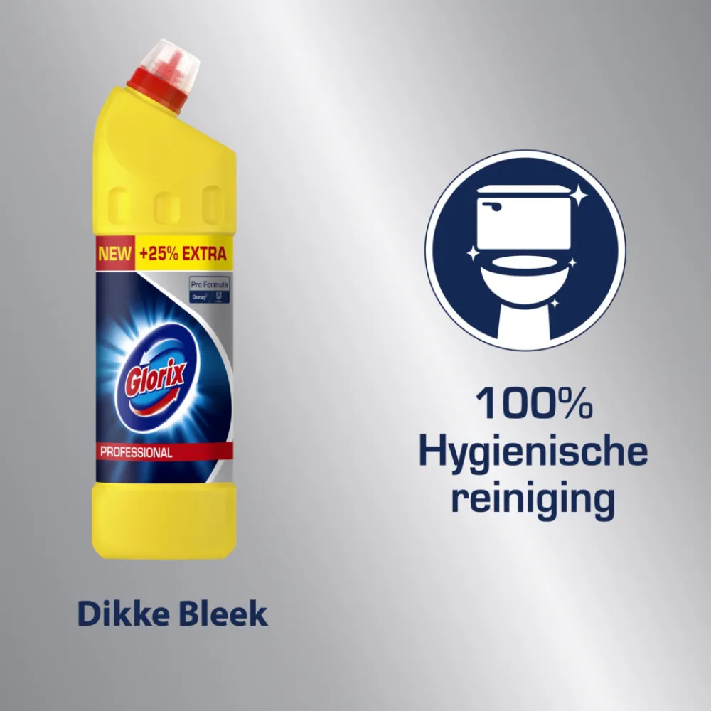 Professioneel Schoonmaakmiddel|Toiletartikelen<Glorix Professional Toiletreiniger Dikke Bleek Original Pro Formula 1,25 liter