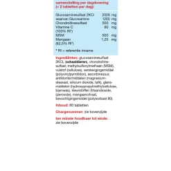 Discount Combi Glucosamine Chondroïtine/MSN + Mangaan 60 tabletten Speciale Bestanddelen