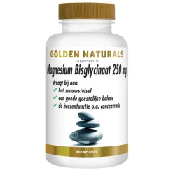 Magnesium Bisglycinaat 250mg 60 vegacapsules^Golden Naturals Best