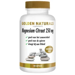 Magnesium Citraat 250mg 180 vegacapsules^Golden Naturals New