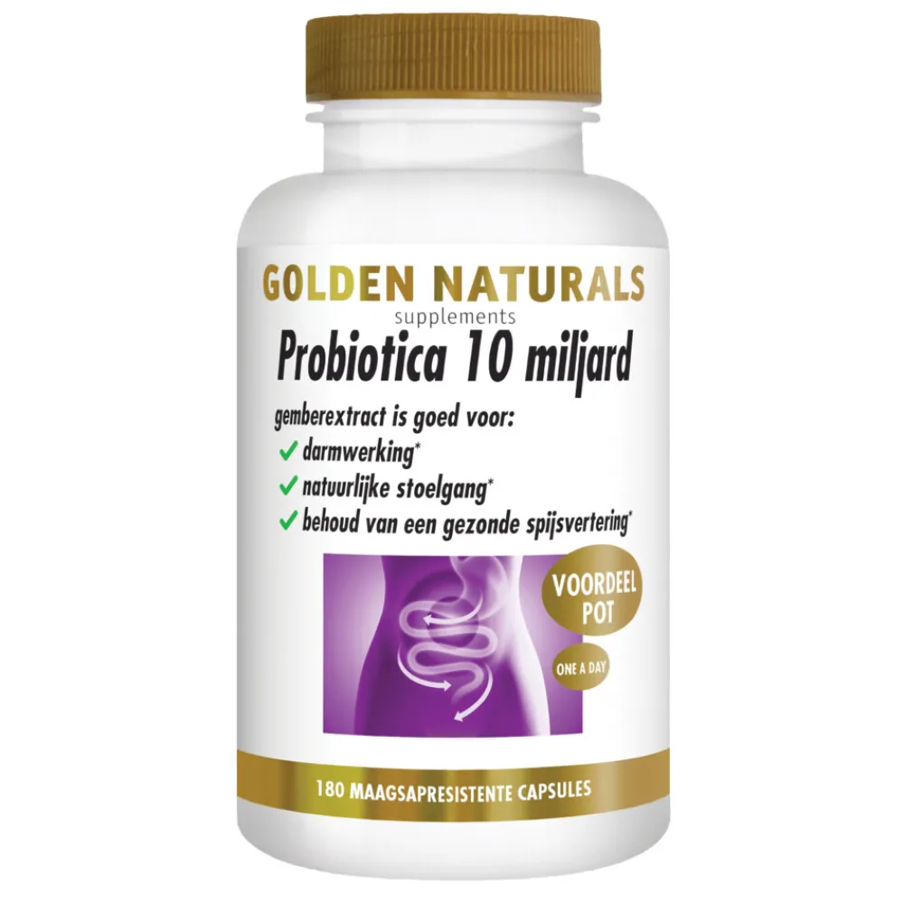 Probiotica 10 Miljard Maagsapresistent 180 vegacapsules^Golden Naturals Discount