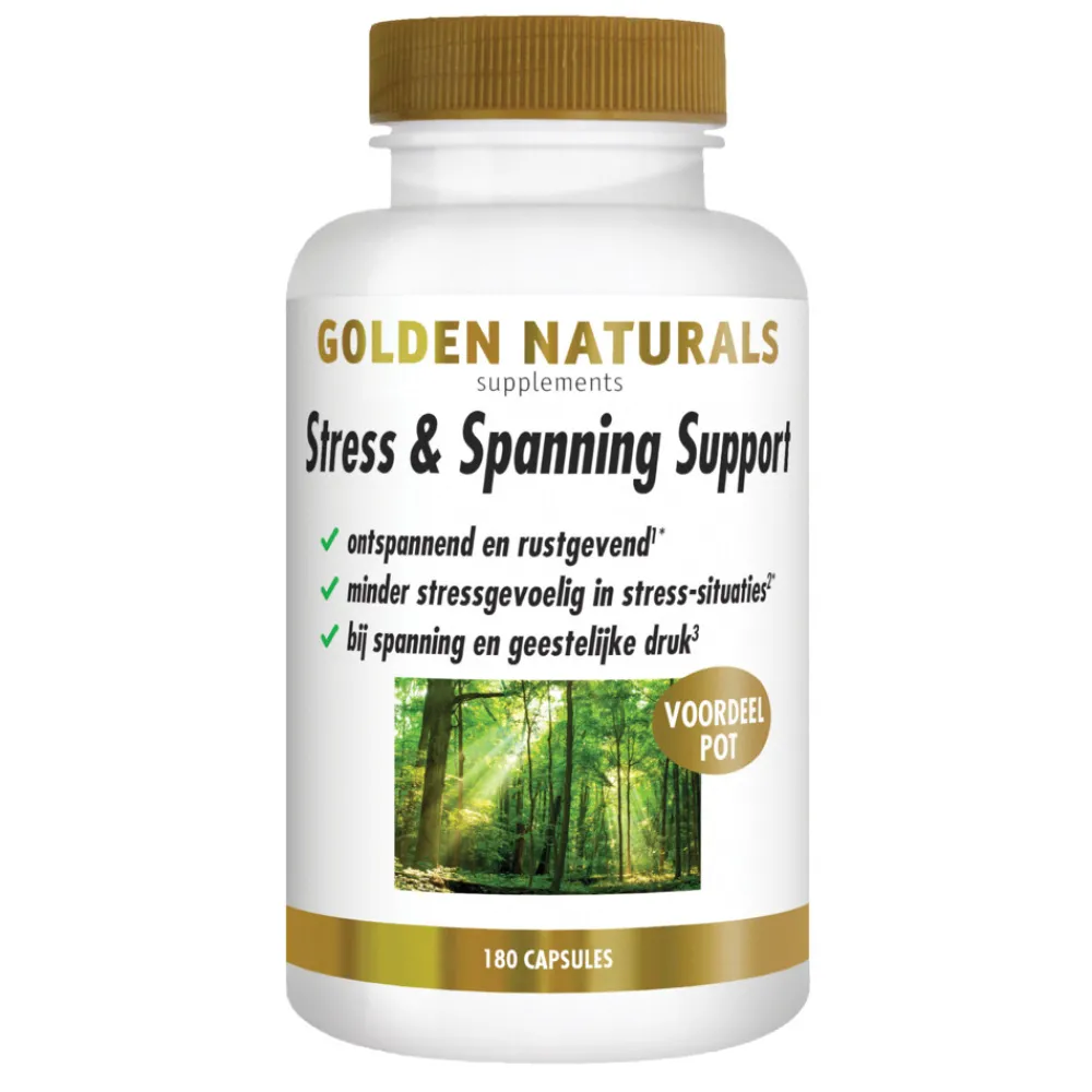 Rustgevend & Slapen<Golden Naturals Stress & Spanning Support 180 vegacapsules