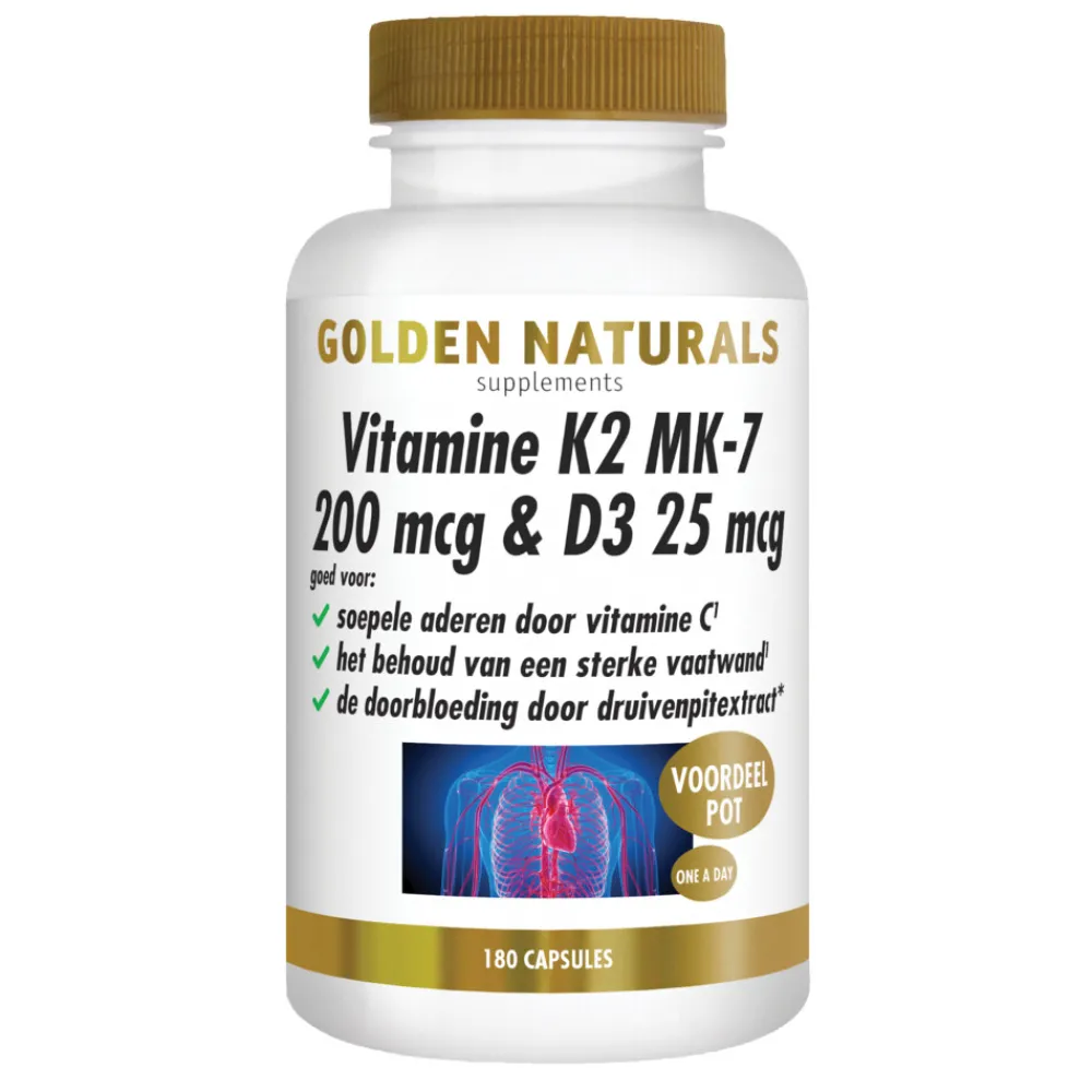 Discount Vitamine K2 200 mcg & D3 26mcg 180 vegacapsules Vitaminen