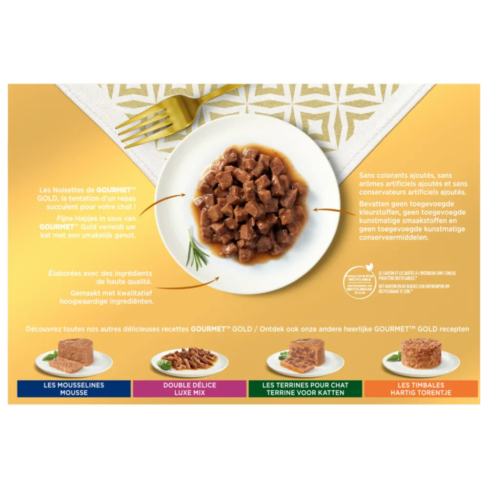 Gold Multipack Fijne Hapjes Rood 12 x 85 gr^Gourmet Hot