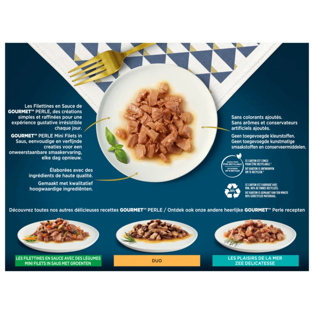 Perle Mini Filets in Saus Mix 12 x 85 gr Kattenvoer