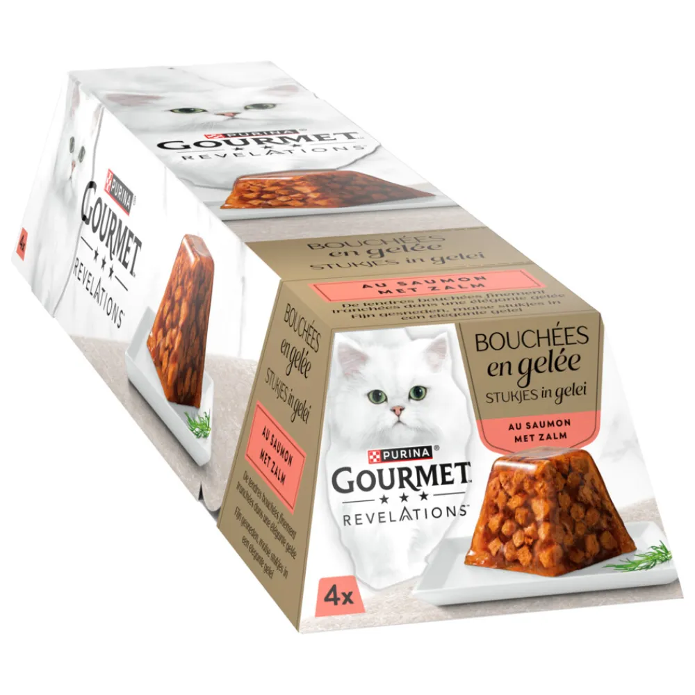Revelations Gelei Kattenvoer Nat Zalm 4 x 57 gr^Gourmet Clearance