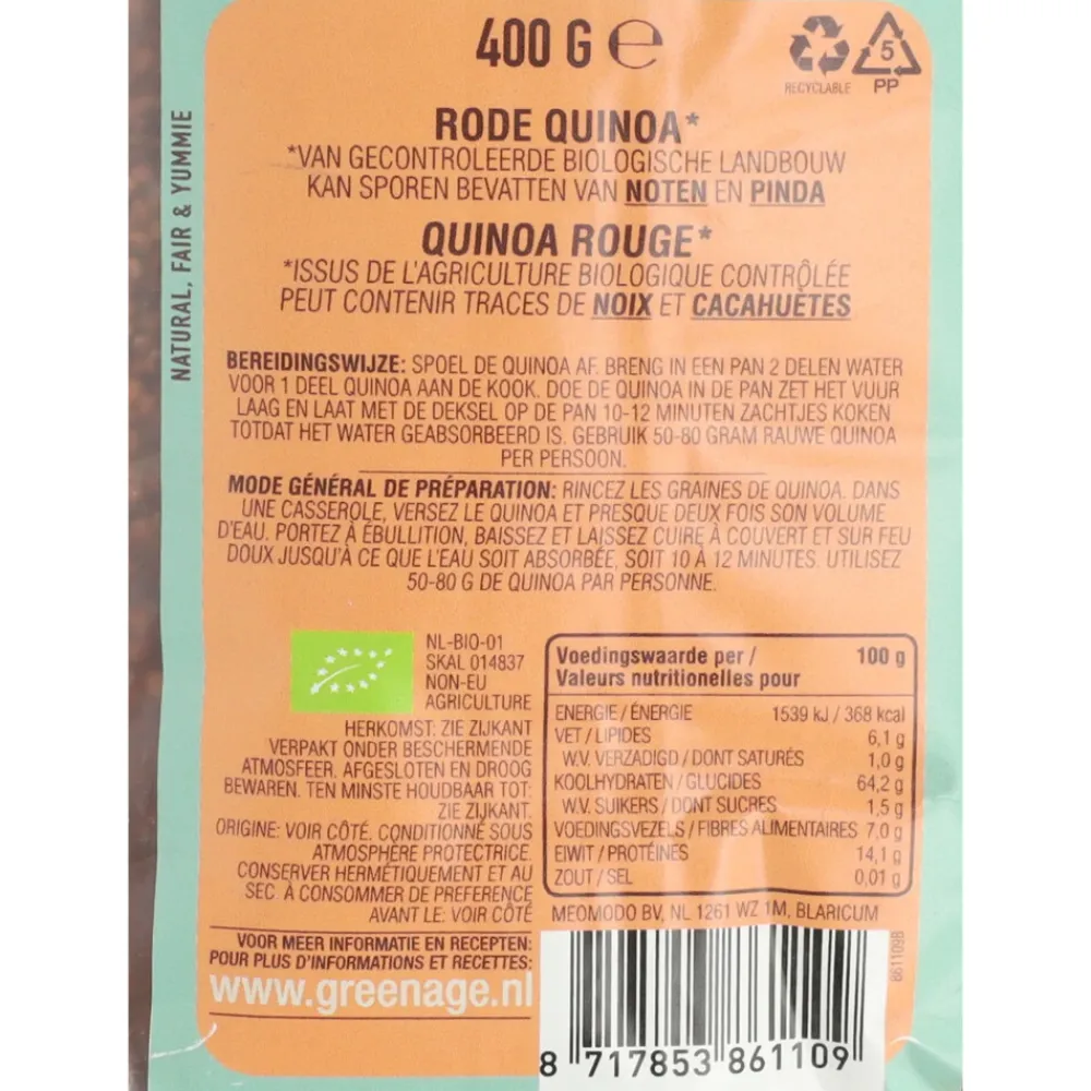 Quinoa Rood Bio 400 gr^GreenAge Best
