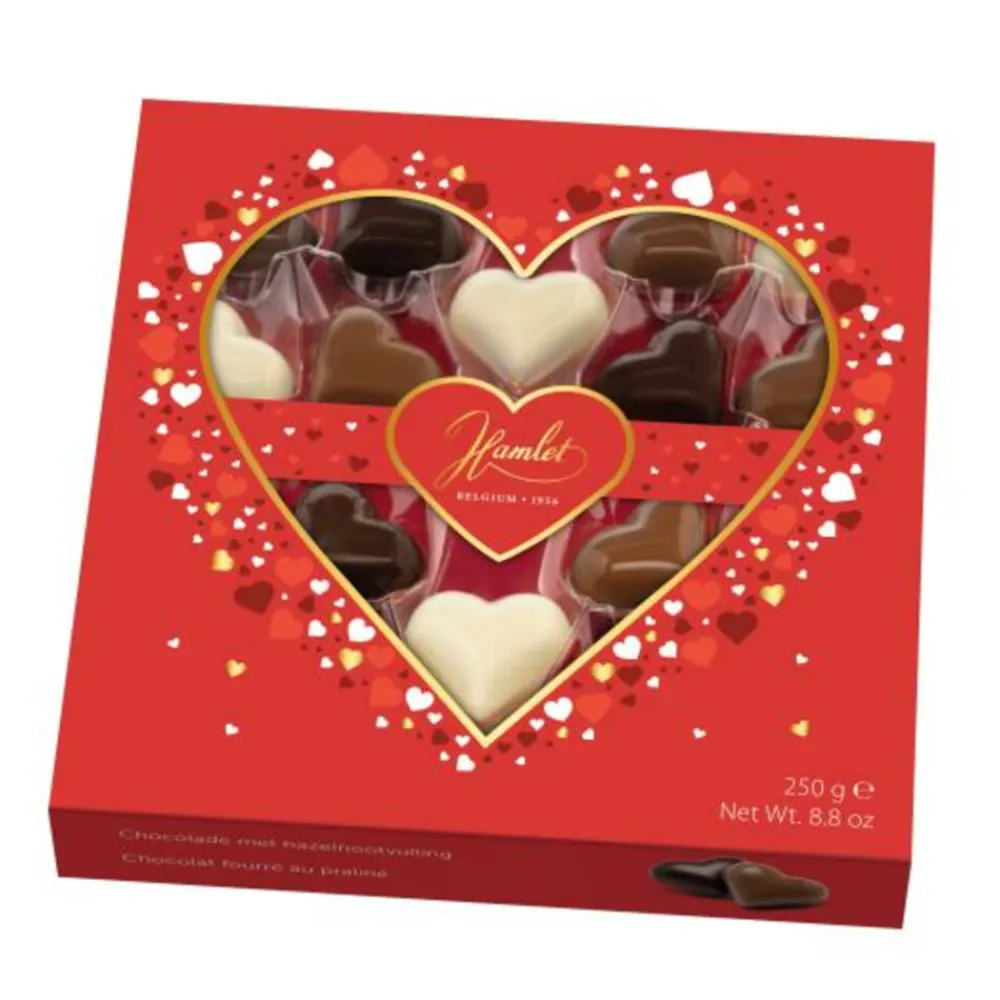 Chocolade<Hamlet Pralines Harten 250 gr
