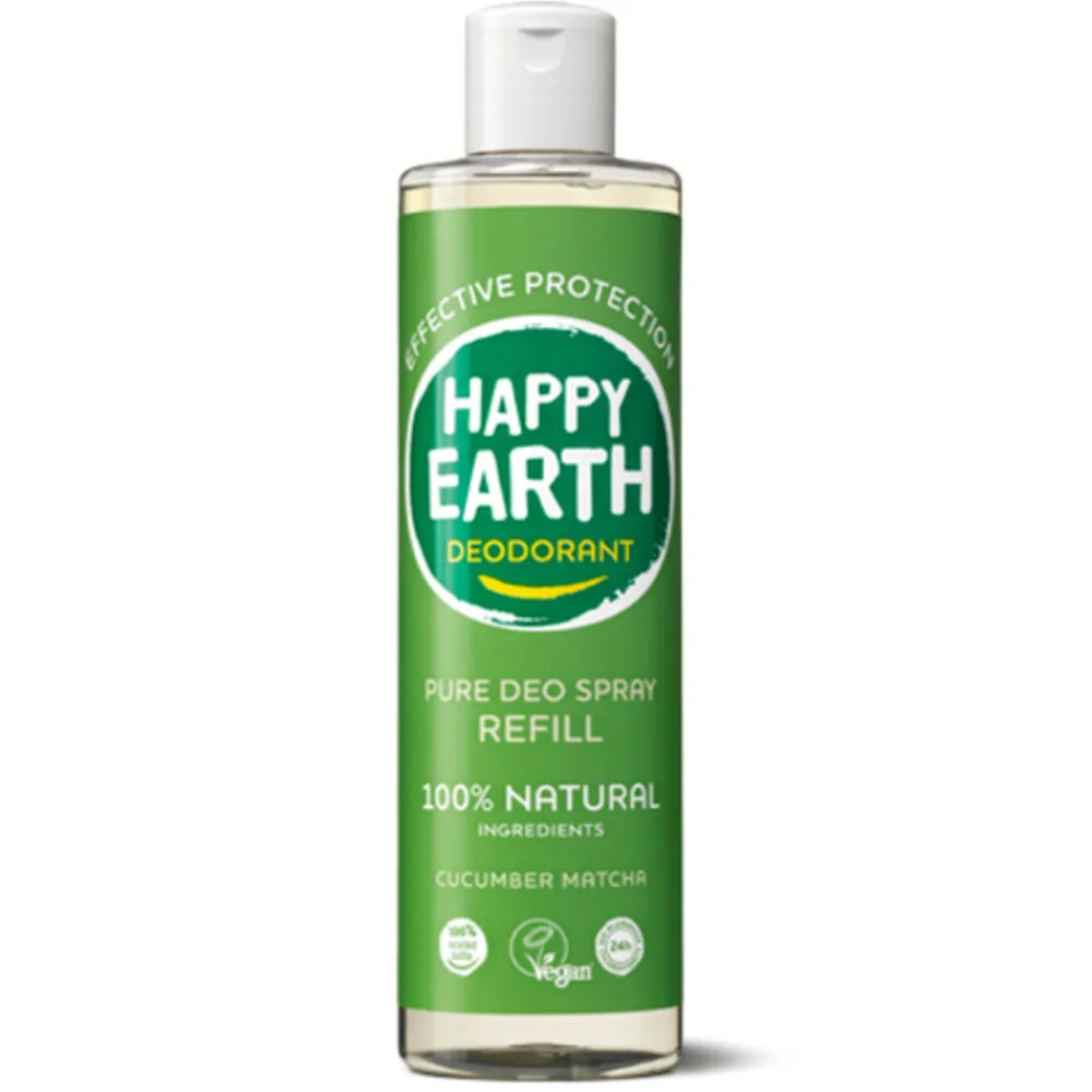 Deodorant<Happy Earth 100% Natuurlijke Deo Spray Navulling Cucumber Matcha 300 ml