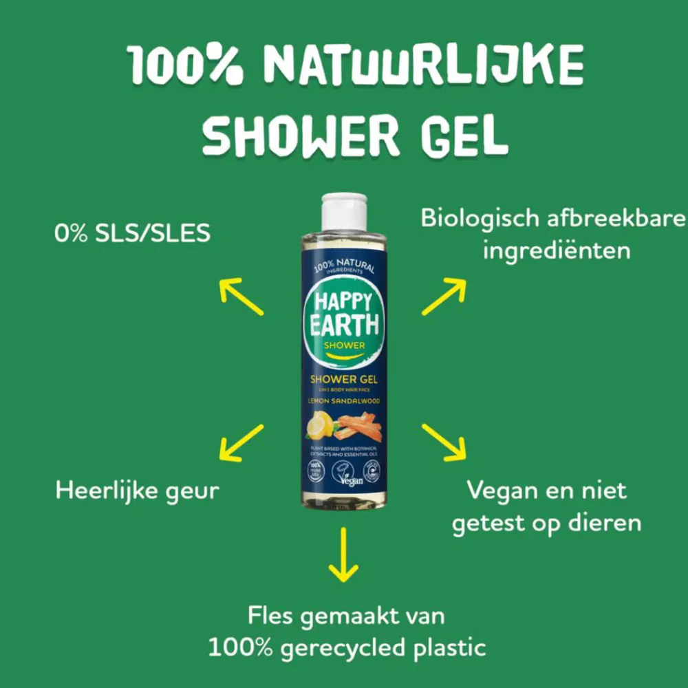 100% Natuurlijke Douchegel Lemon Sandalwood 300 ml Bad & Douche