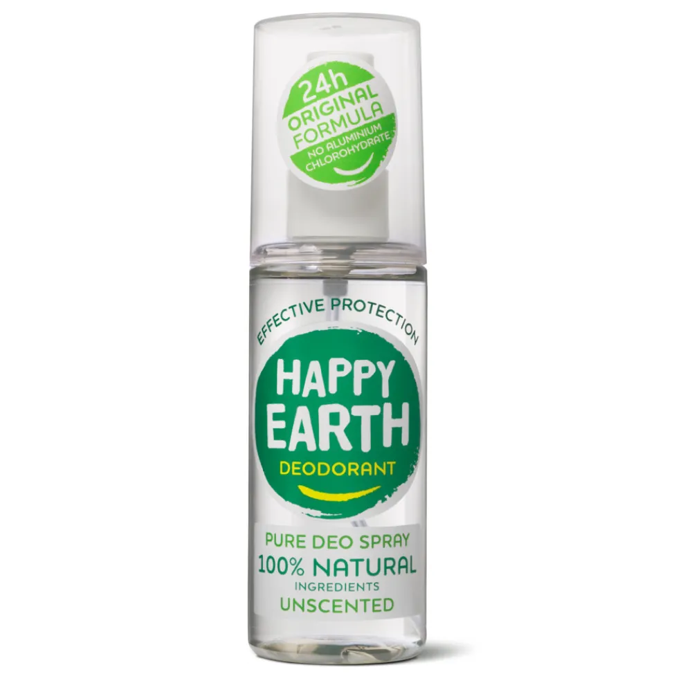 Pure Deodorant Spray Unscented 100 ml^Happy Earth Best