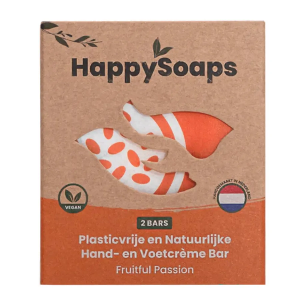 Voetverzorging<HappySoaps Hand- en Voetcrème Bar Fruitful Passion 40 gr
