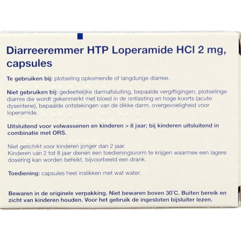 Diarreeremmer HTP Loperamide HCl 2 mg 10 capsules^Healthypharm Clearance