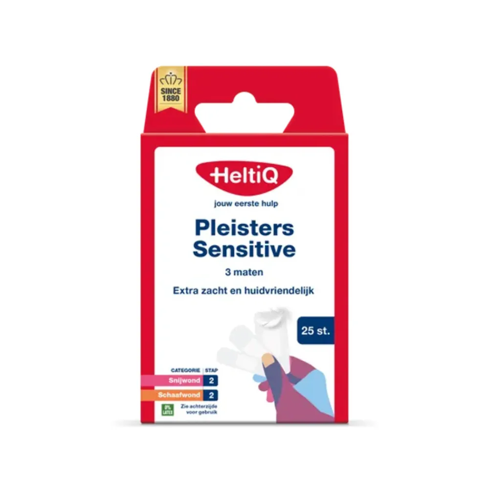 Pleisters Sensitive 3 maten 25 stuks^HeltiQ Hot
