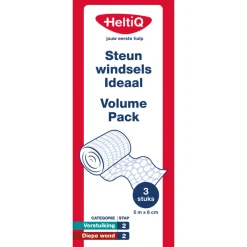 Verbandmiddelen<HeltiQ Steunwindsels Ideaal Volume Pack 5m x 6cm 3 stuks