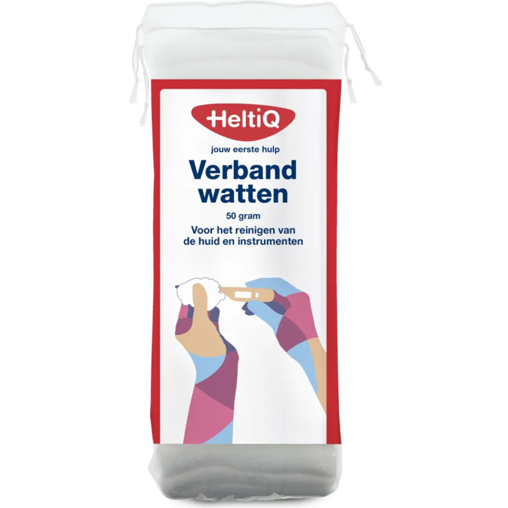 Wondverzorging|Verbandmiddelen<HeltiQ Verbandwatten 50 gr
