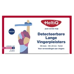 Pleisters<HeltiQ Vingerpleisters Detecteerbaar 120x20 mm Textiel 100 stuks