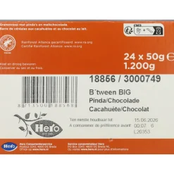 Snacks & Tussendoortjes<Hero B'tween BIG Mueslireep Pinda & Chocolade 24 x 50 gr