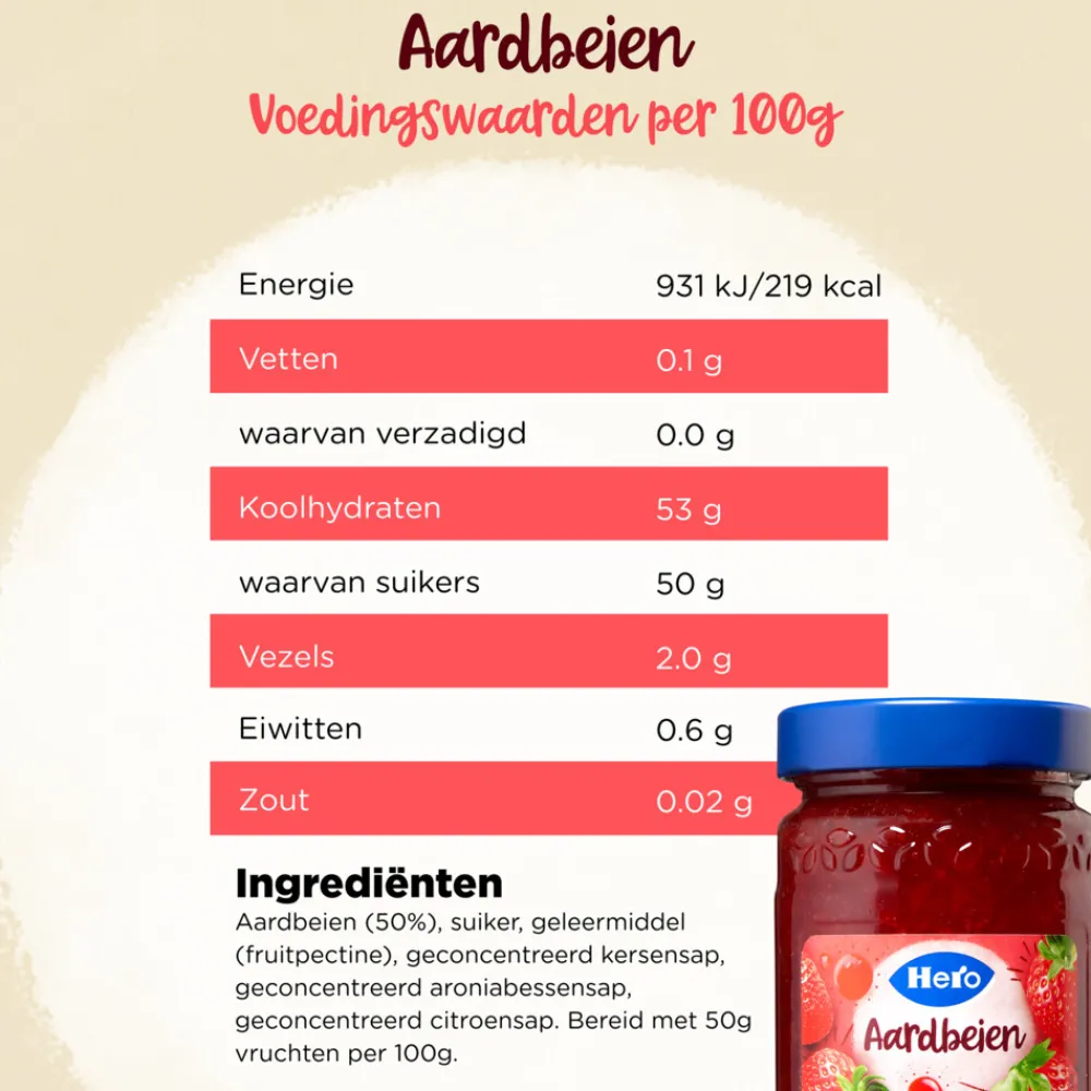 Fruitspread Aardbeien 350 gr^Hero Discount